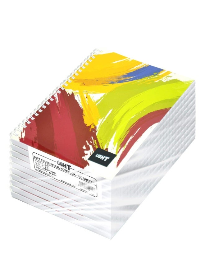 FIS Light LINB971804S Spiral Single Line Notebook - Pack of 10 Pieces (100 Sheets Each, 9X7in) - Image 1
